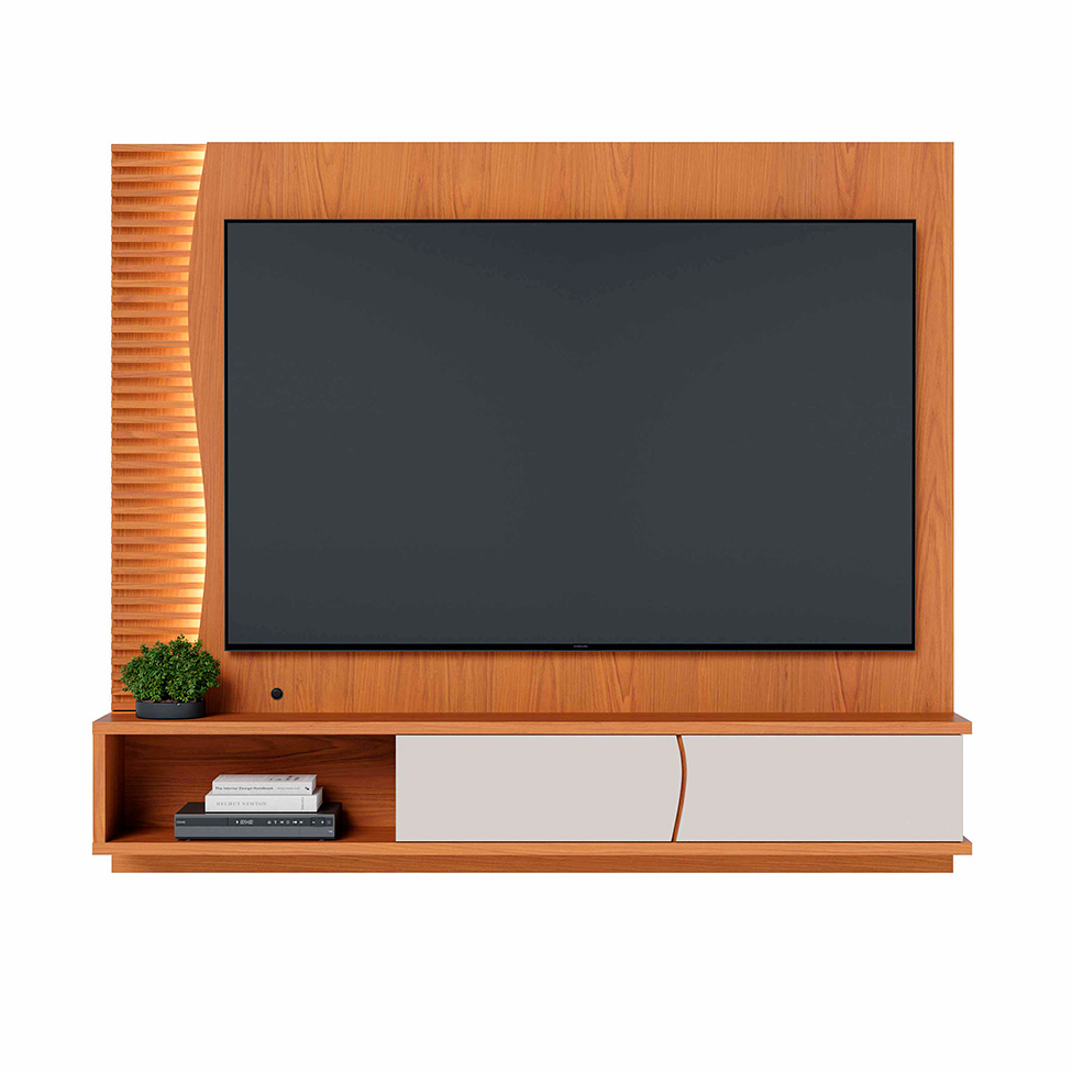 Painel para TV até 65 Polegadas Egeu com LED 2 Portas Freijó e Off White