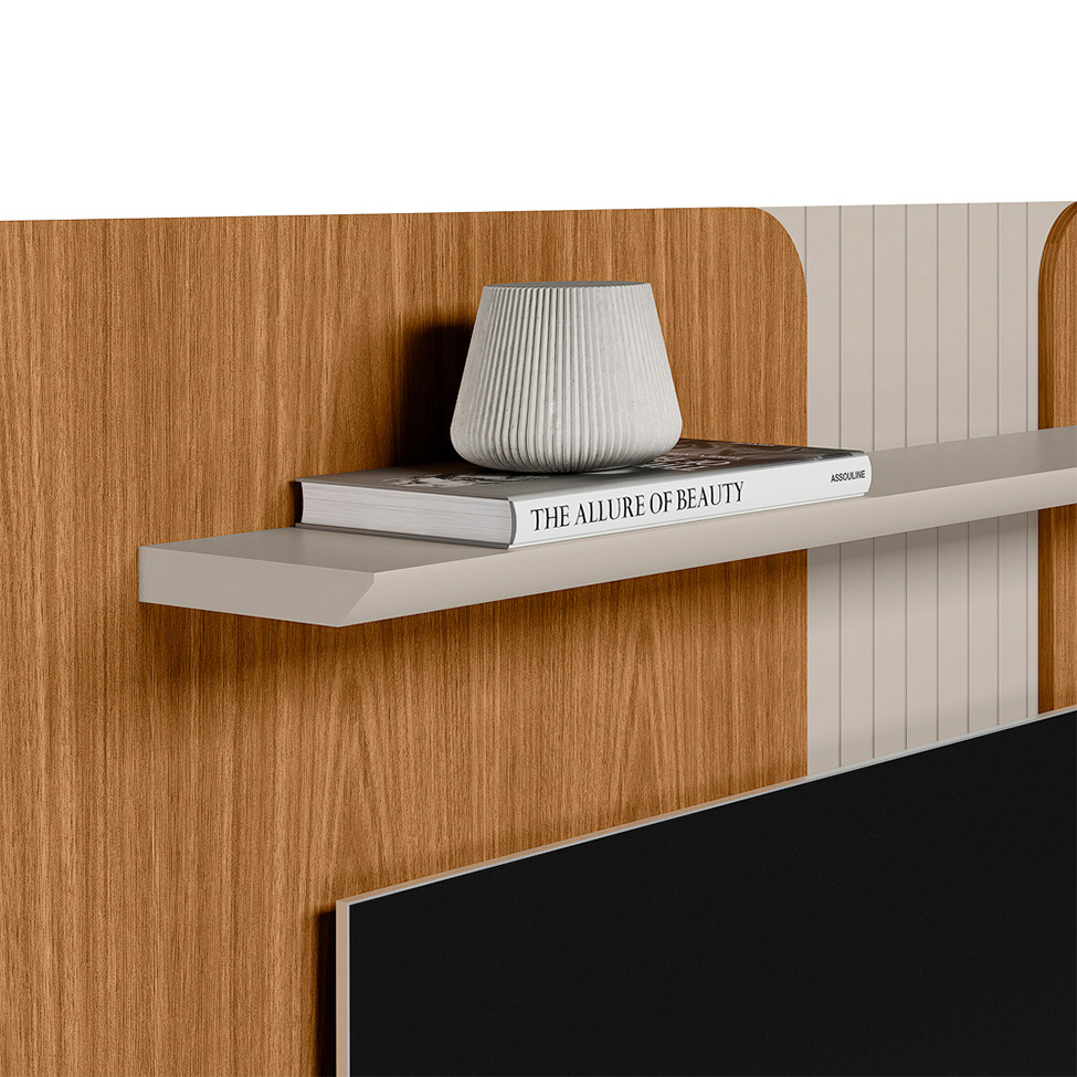 Painel para TV até 65 Polegadas Friburgo 1 PT Nature e Off White