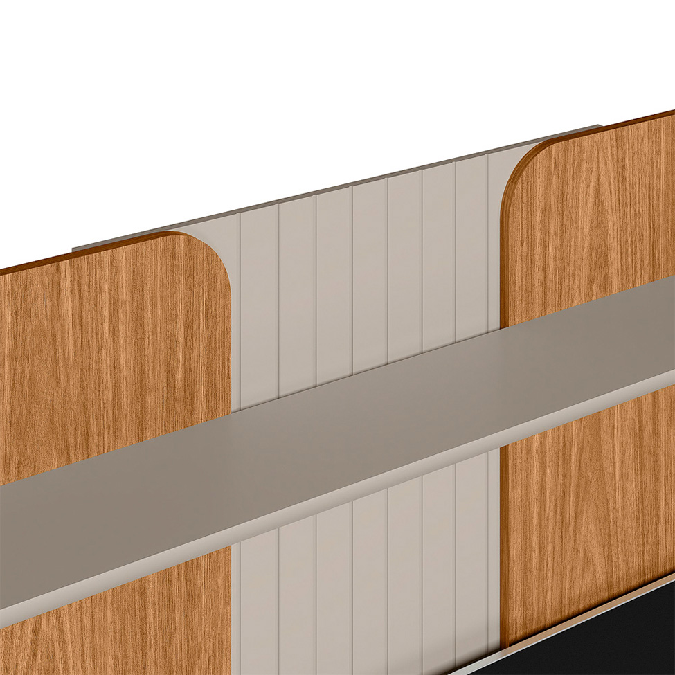 Painel para TV até 65 Polegadas Friburgo 1 PT Nature e Off White