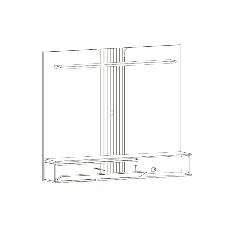 Painel para TV até 65 Polegadas Friburgo 1 PT Nature e Off White