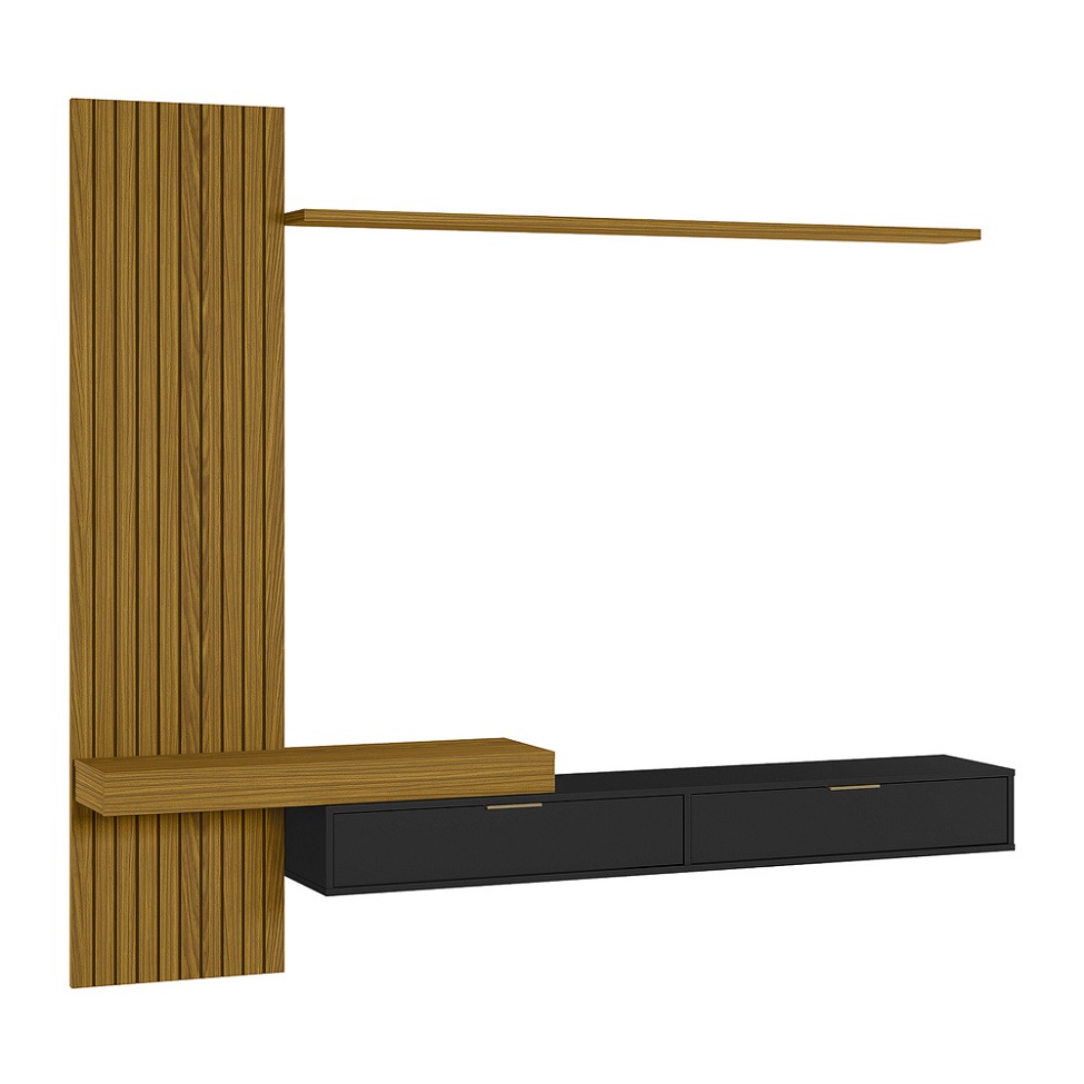 Painel para TV até 65 Polegadas Italy 2 PT Cedro e Preto