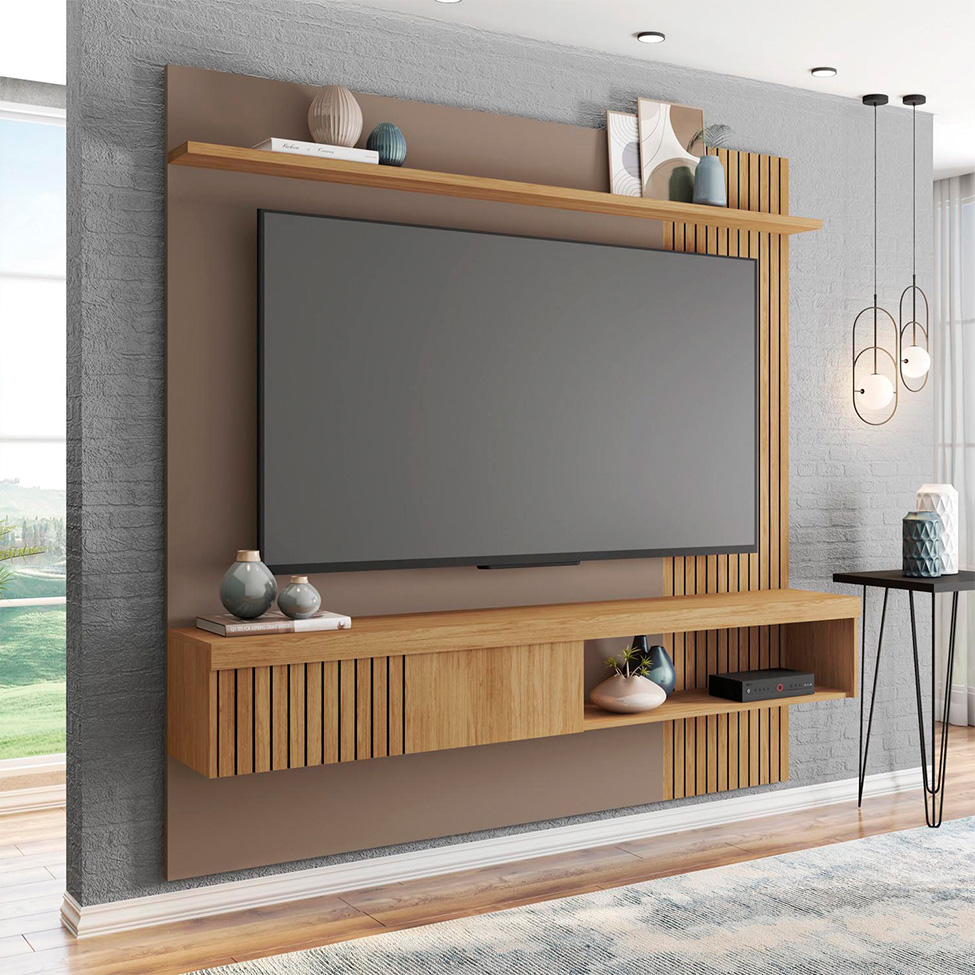 Painel para TV até 65 Polegadas Jade 1 PT Buriti e Fendi 150 cm