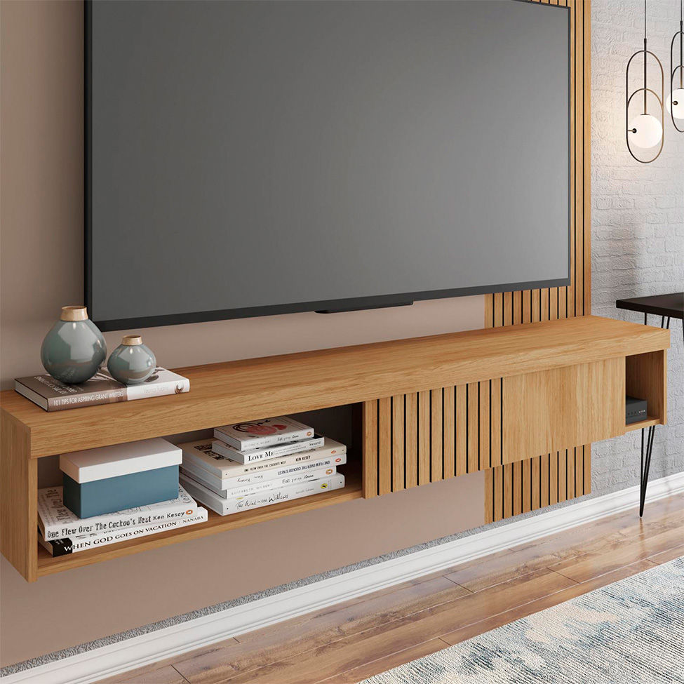Painel para TV até 65 Polegadas Jade 1 PT Buriti e Fendi 180 cm