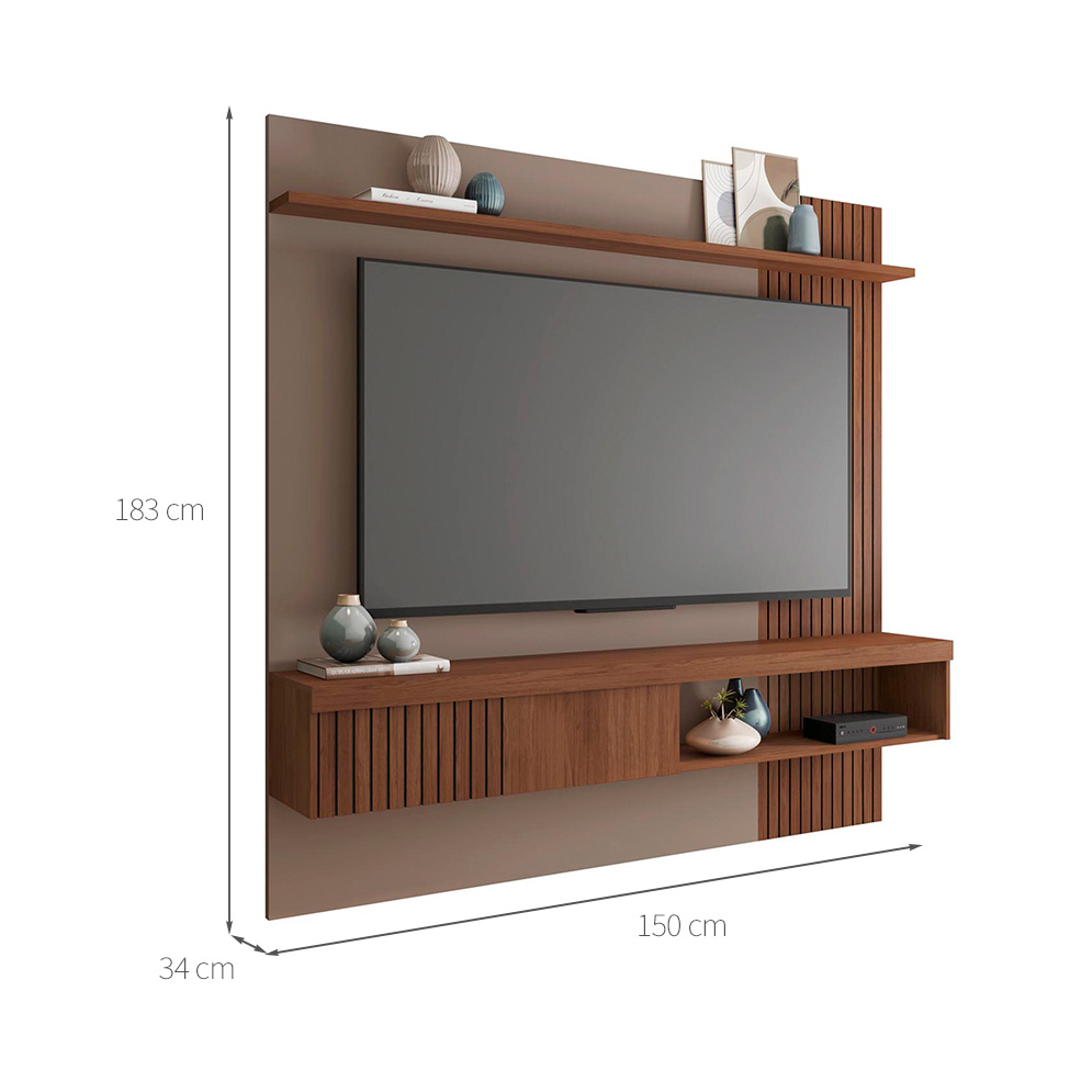 Painel para TV até 65 Polegadas Jade 1 PT Fendi e Havana 150 cm