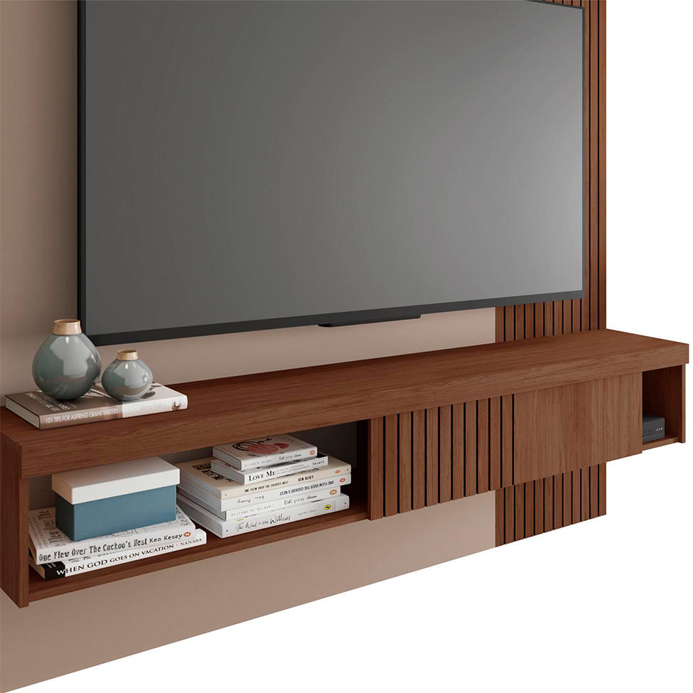 Painel para TV até 65 Polegadas Jade 1 PT Fendi e Havana 180 cm