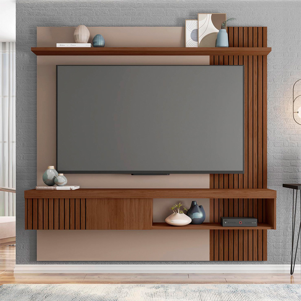 Painel para TV até 65 Polegadas Jade 1 PT Fendi e Havana 180 cm