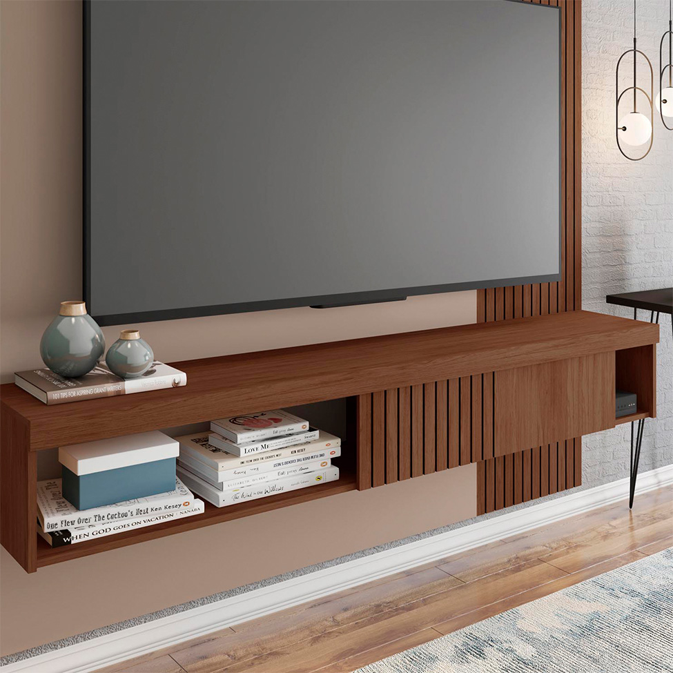 Painel para TV até 65 Polegadas Jade 1 PT Fendi e Havana 180 cm