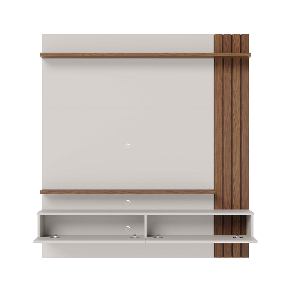 Painel para TV até 65 Polegadas Juriti 2 Portas Off White e Amêndoa