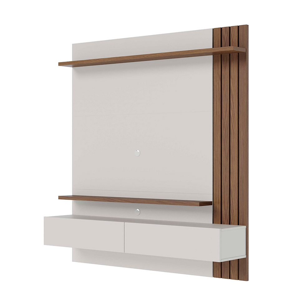 Painel para TV até 65 Polegadas Juriti 2 Portas Off White e Amêndoa
