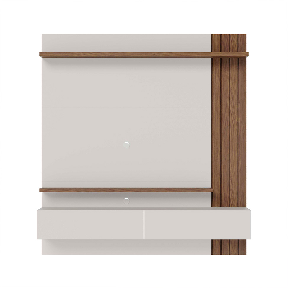 Painel para TV até 65 Polegadas Juriti 2 Portas Off White e Amêndoa
