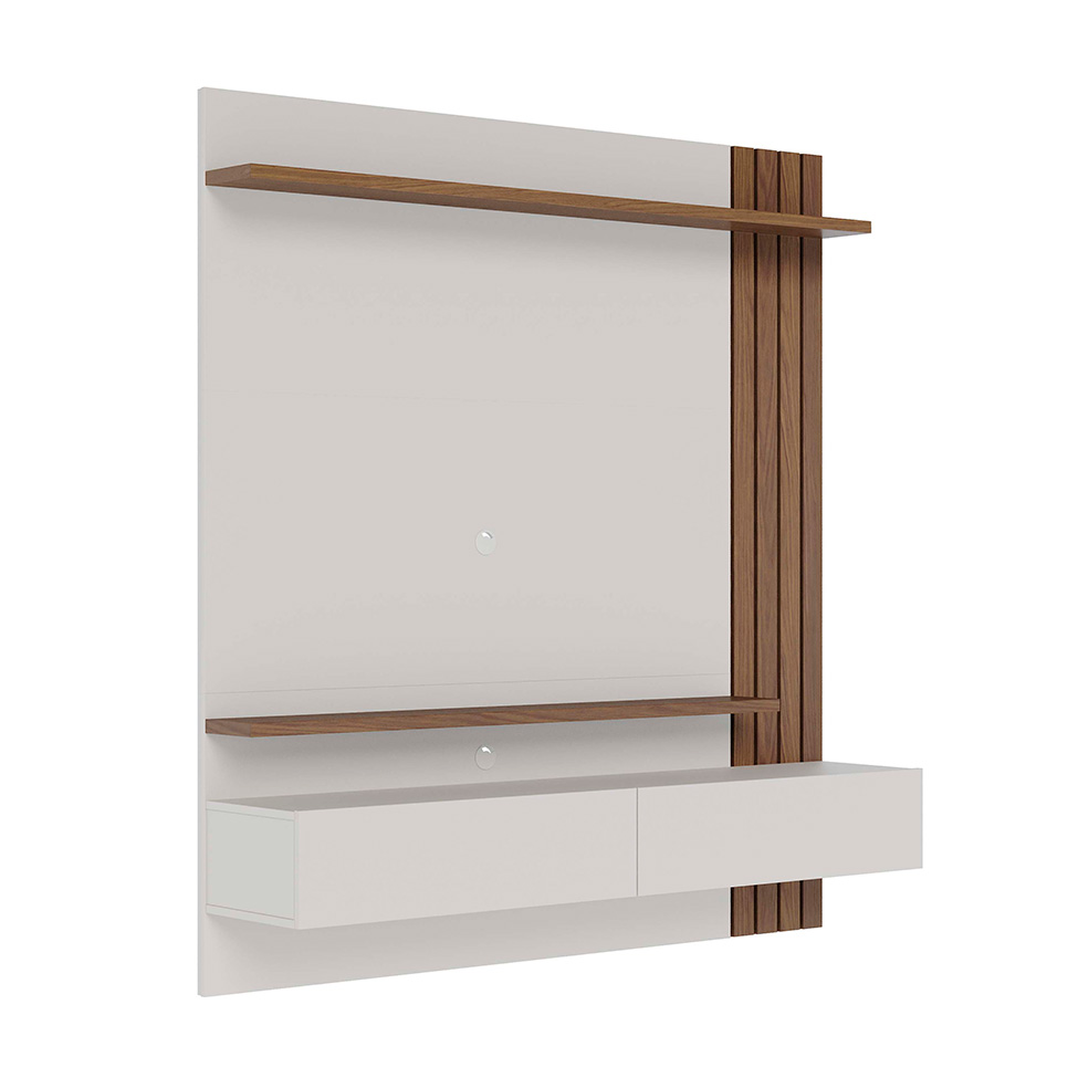 Painel para TV até 65 Polegadas Juriti 2 Portas Off White e Amêndoa