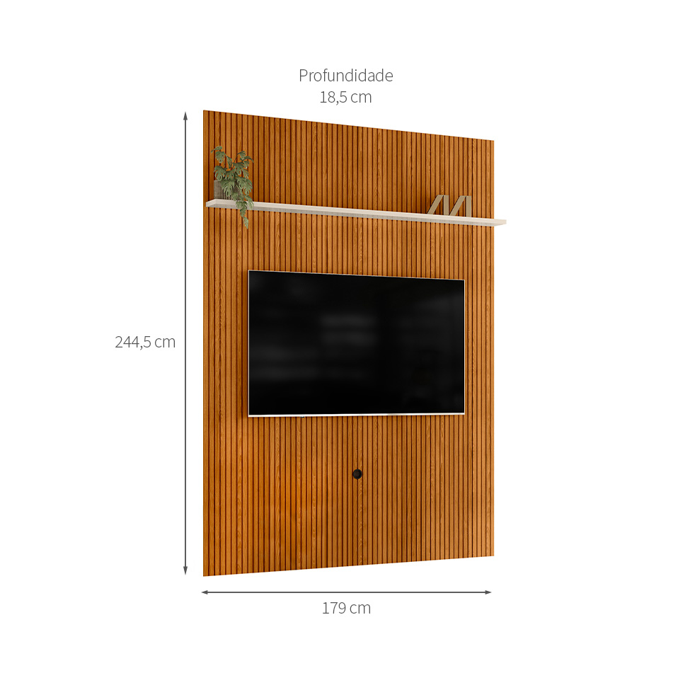 Painel para TV até 65 Polegadas New Interlagos Cinamomo e Off White