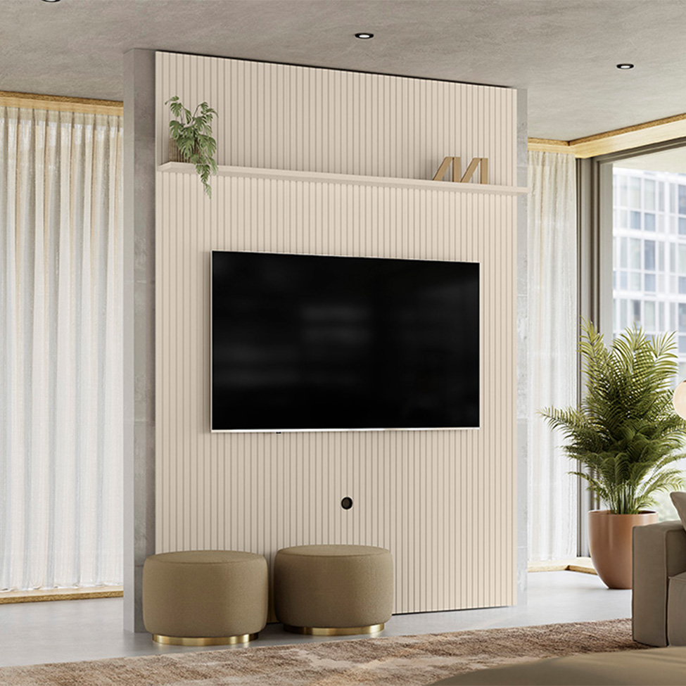 Painel para TV até 65 Polegadas New Interlagos Off White