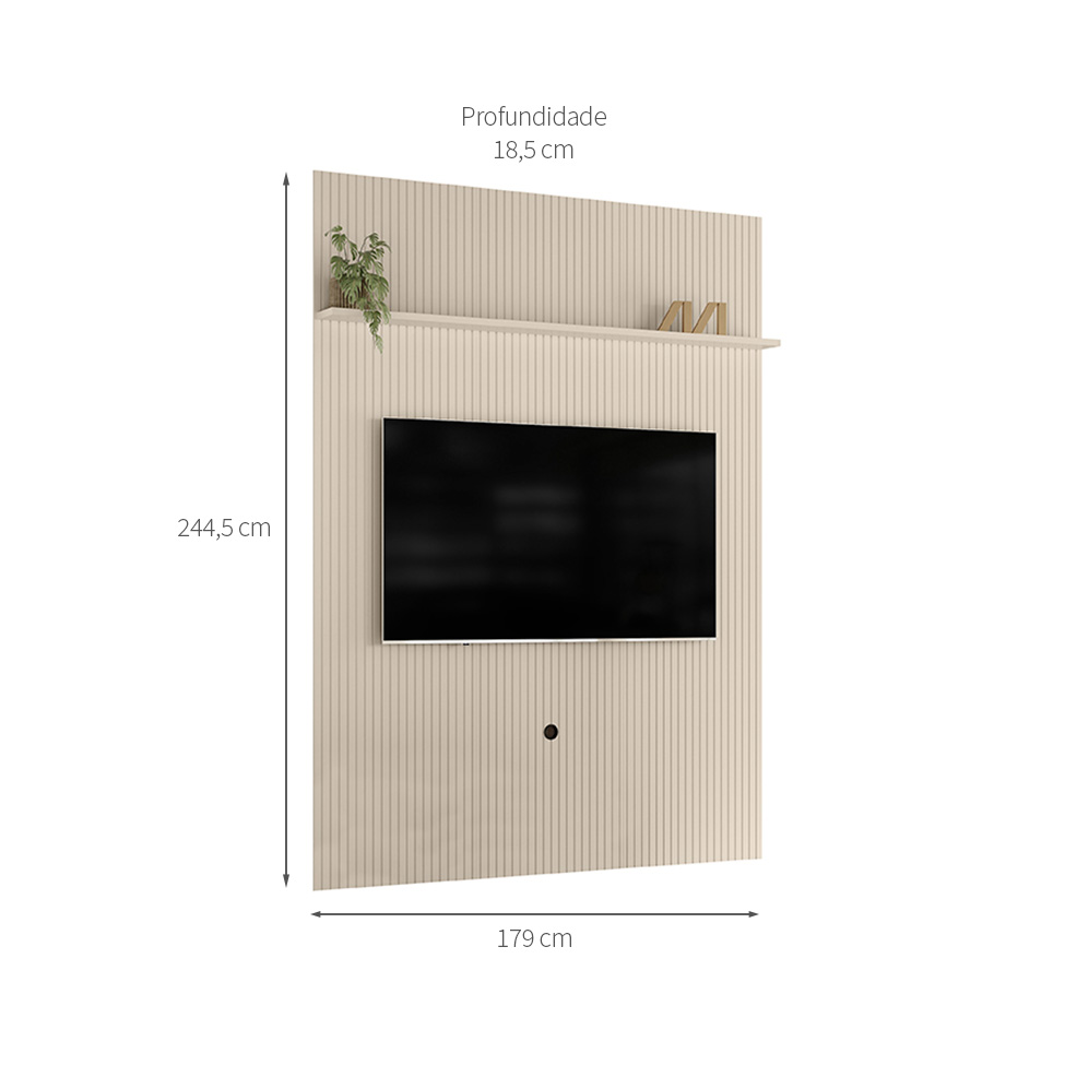 Painel para TV até 65 Polegadas New Interlagos Off White