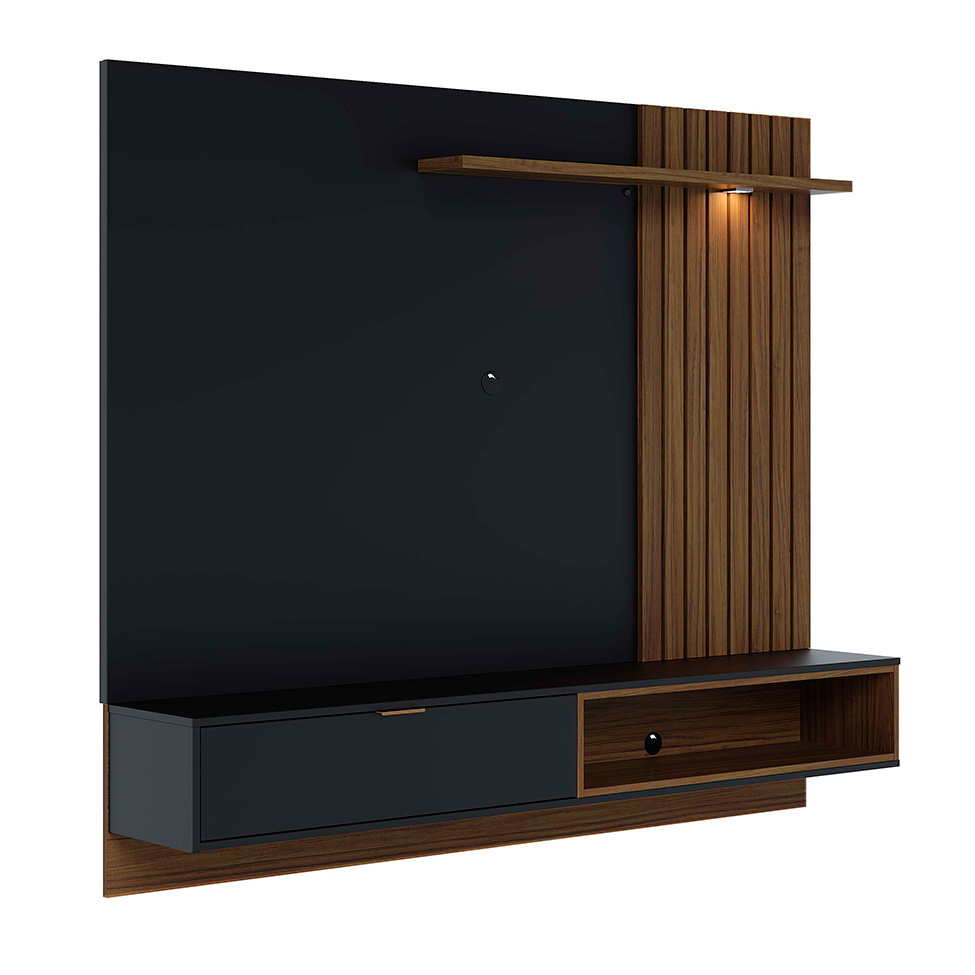 Painel para TV até 65 Polegadas Tocantis com LED 1 PT Preto e Noce