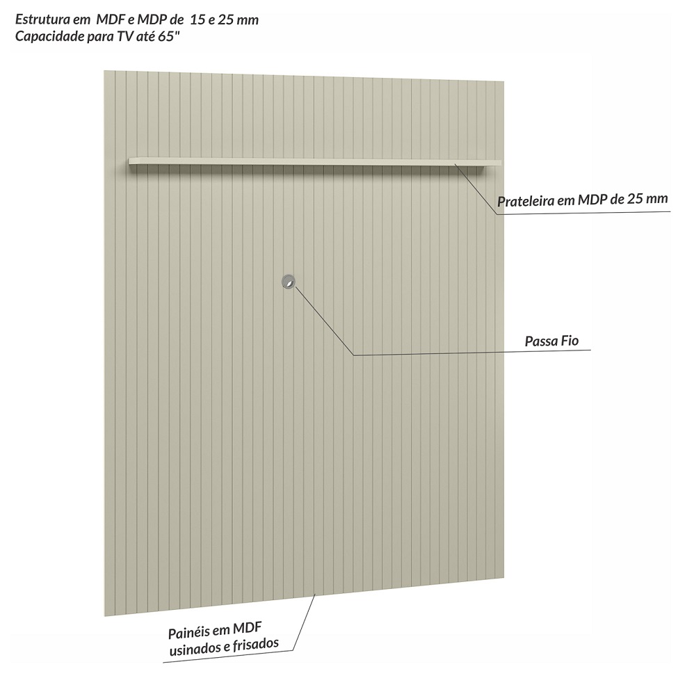 Painel para TV até 65 Polegadas Uno Off White