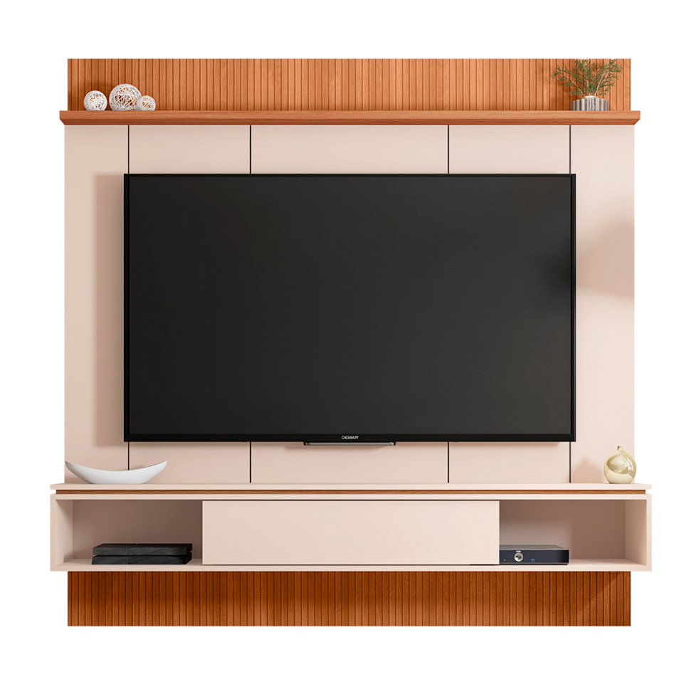 Painel para TV até 65 Polegadas Vênus Off White e Freijó