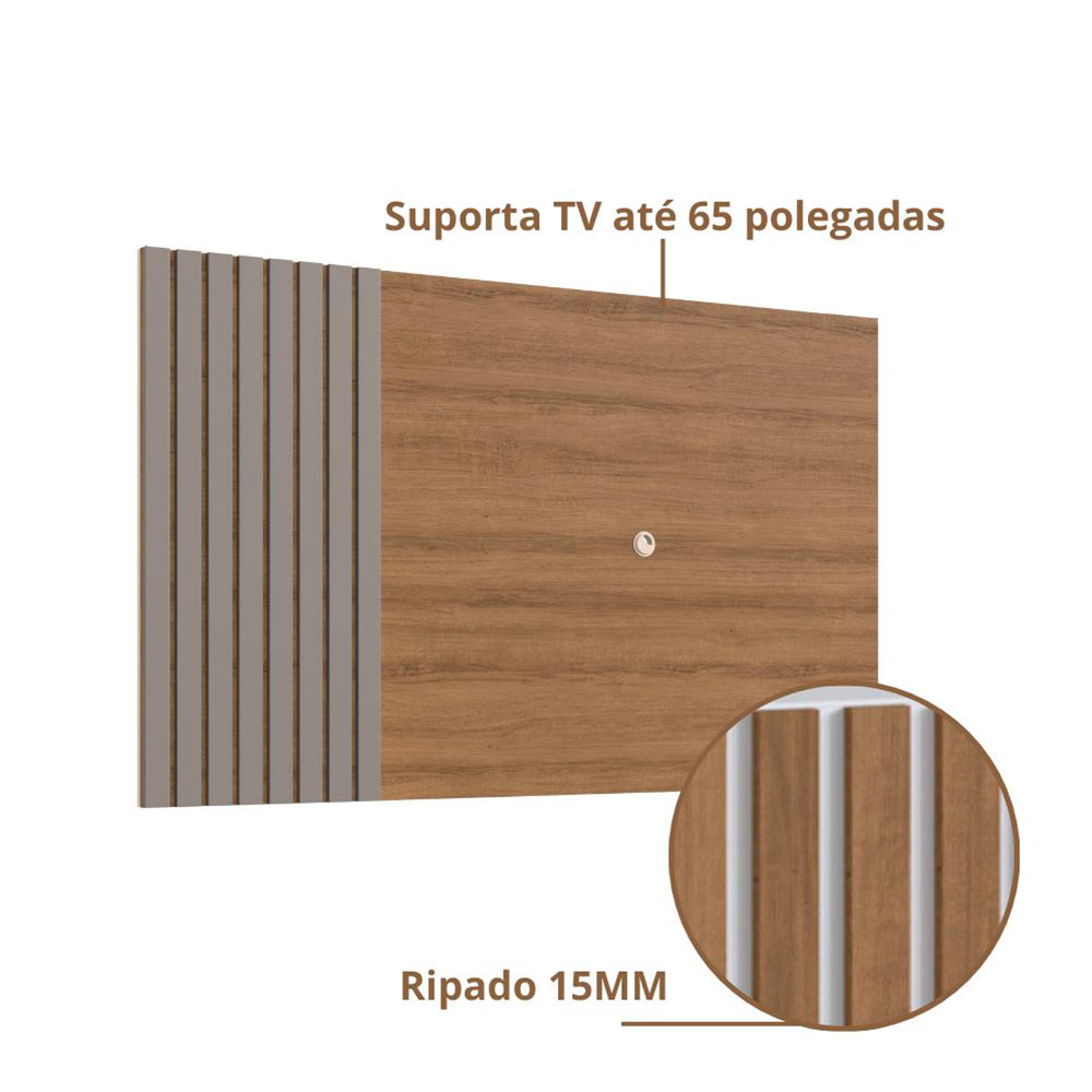 Painel para TV até 65 polegadas Haia Mel e Fumê