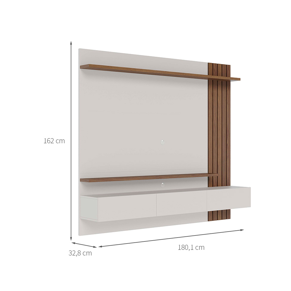 Painel para TV até 70 Polegadas Juriti 2 Portas Off White e Amêndoa