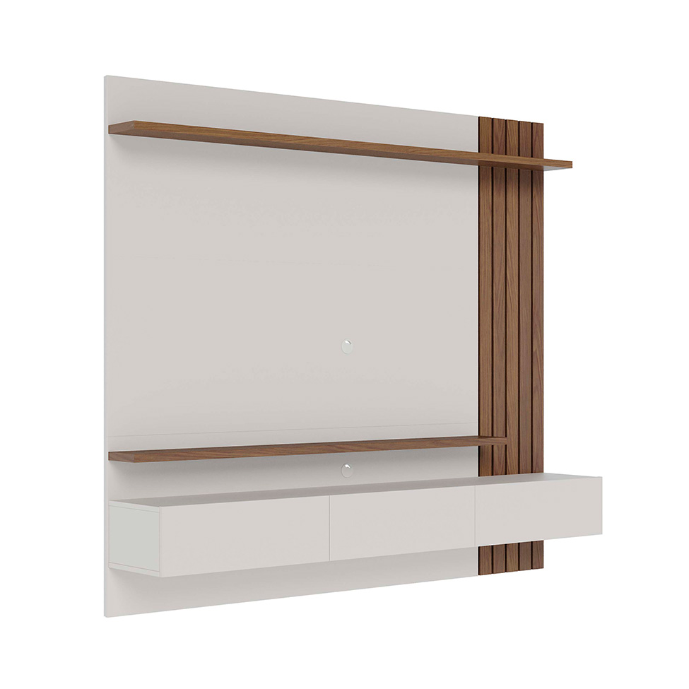 Painel para TV até 70 Polegadas Juriti 2 Portas Off White e Amêndoa