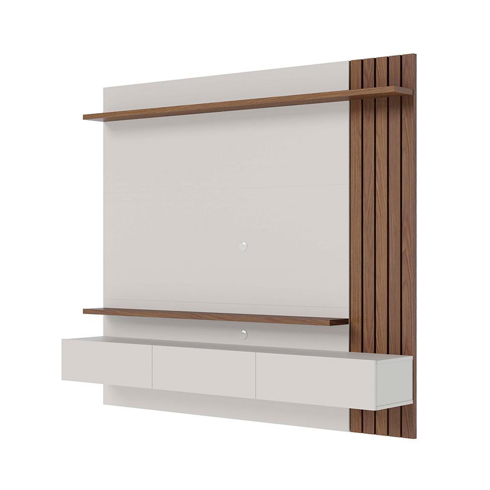 Painel para TV até 70 Polegadas Juriti 2 Portas Off White e Amêndoa