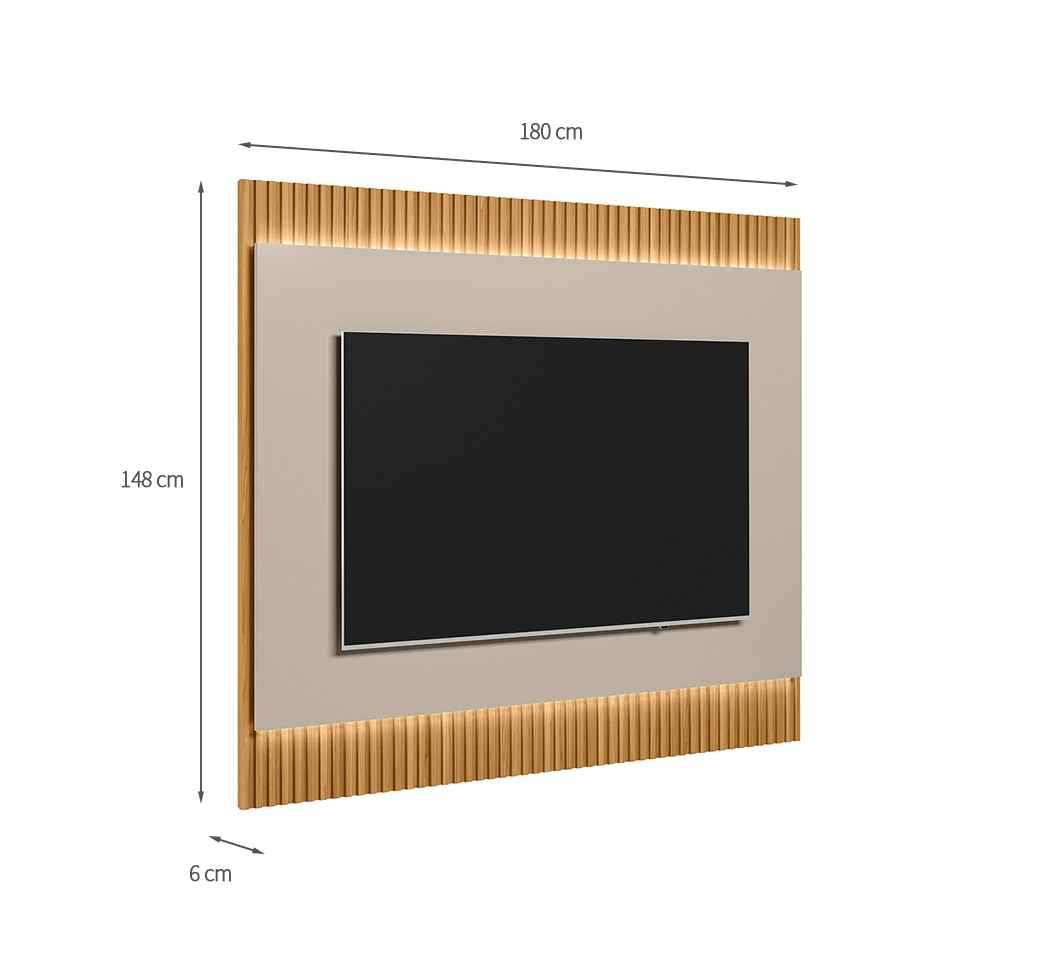 Painel para TV até 70 Polegadas Liam com LED Tauari e Off White