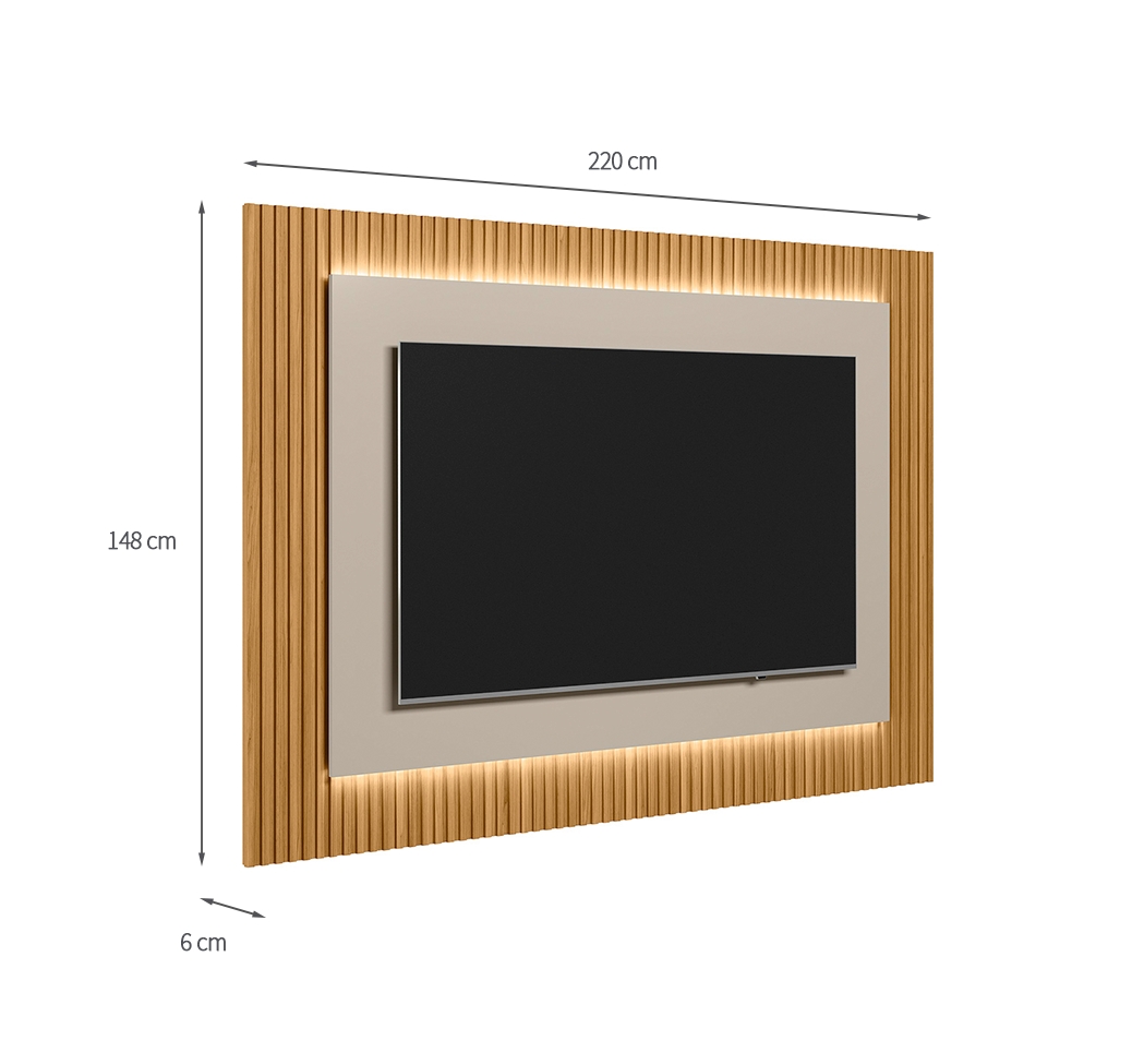 Painel para TV até 70 Polegadas Owen com LED Tauari e Off White