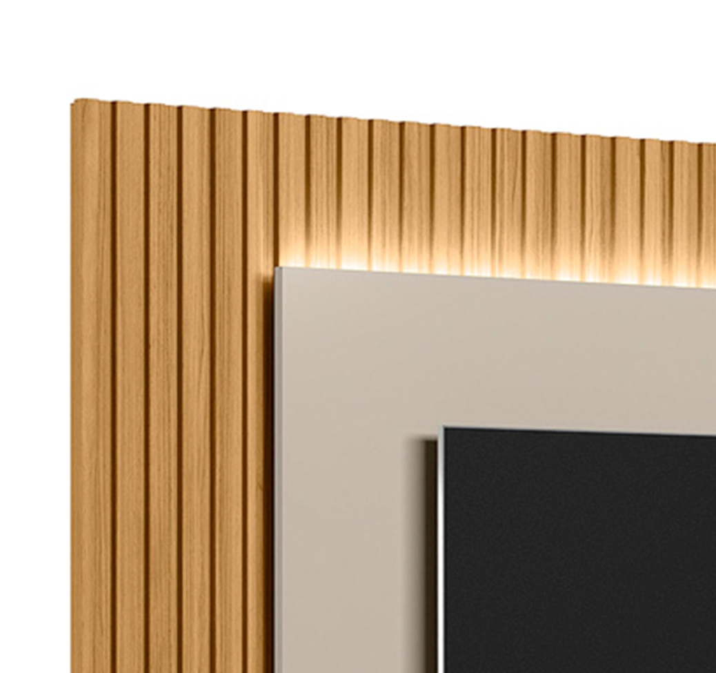Painel para TV até 70 Polegadas Owen com LED Tauari e Off White