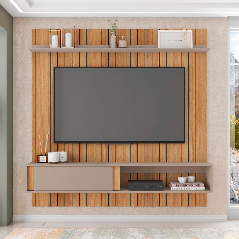 Painel para TV até 70 Polegas Boreal 1 PT Buriti e Cacao