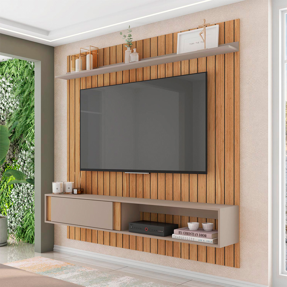 Painel para TV até 70 Polegas Boreal 1 PT Buriti e Cacao