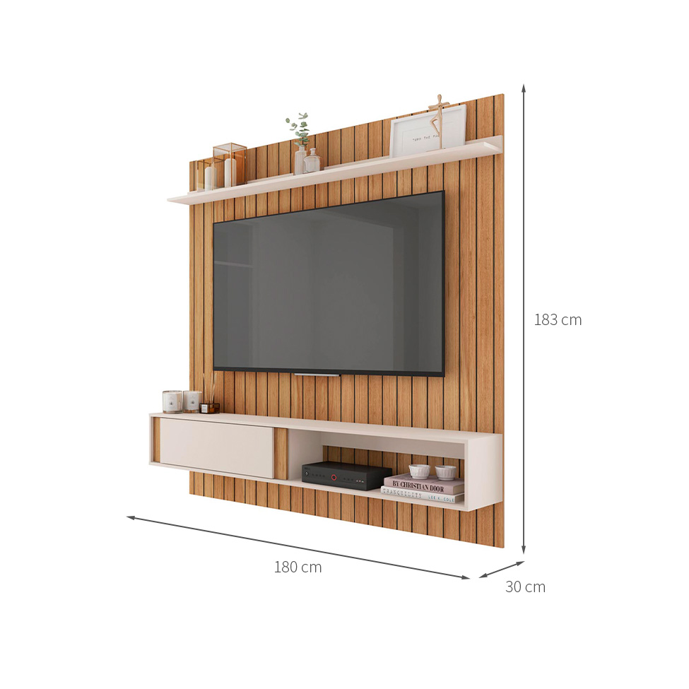 Painel para TV até 70 Polegas Boreal 1 PT Buriti e Off White