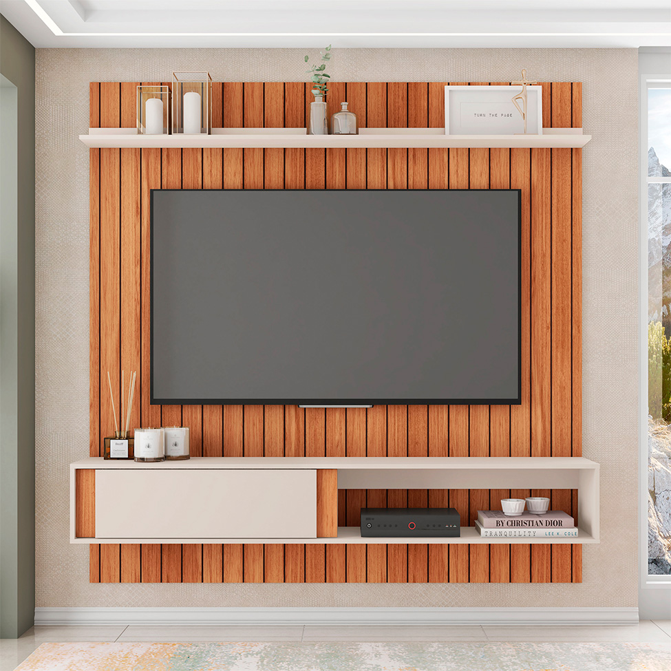 Painel para TV até 70 Polegas Boreal 1 PT Freijó e Off White