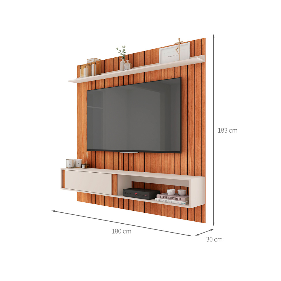 Painel para TV até 70 Polegas Boreal 1 PT Freijó e Off White