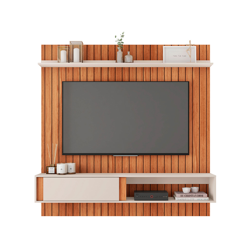 Painel para TV até 70 Polegas Boreal 1 PT Freijó e Off White