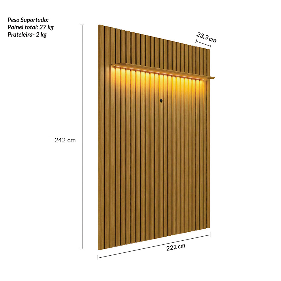 Painel para TV até 70 polegadas French com LED Cedro