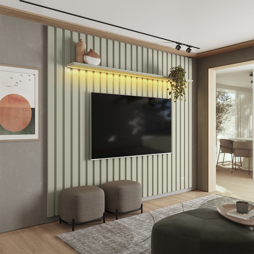 Painel para TV até 70 polegadas French com LED Off White