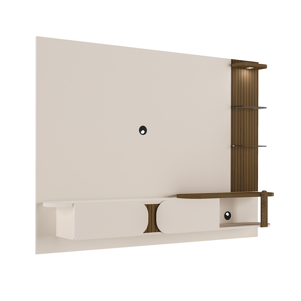 Painel para TV até 72 Polegadas Toronto Pinho e Off White