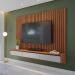 Painel para TV até 75 Polegadas Aden 3 PT Natural e Off White 182 cm