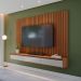 Painel para TV até 75 Polegadas Aden 3 PT Natural e Off White 217 cm