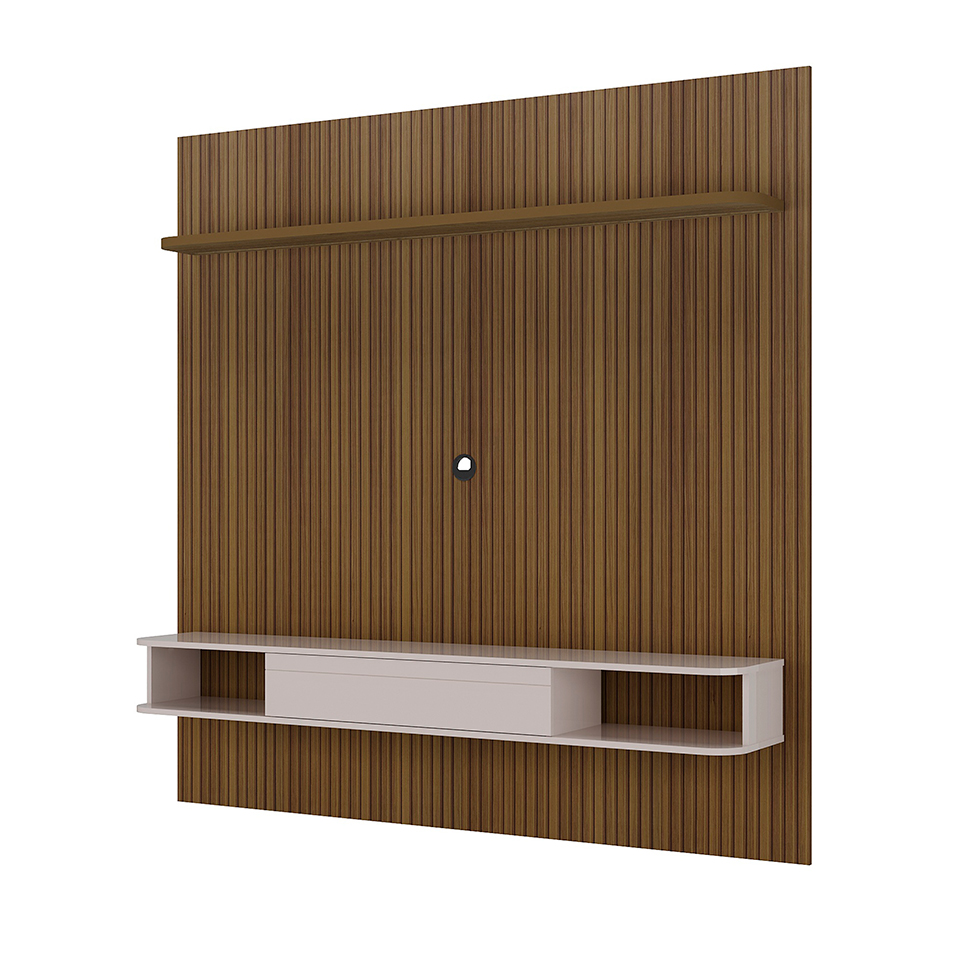 Painel para TV até 75 Polegadas Beluno com LED Pinho e Off White