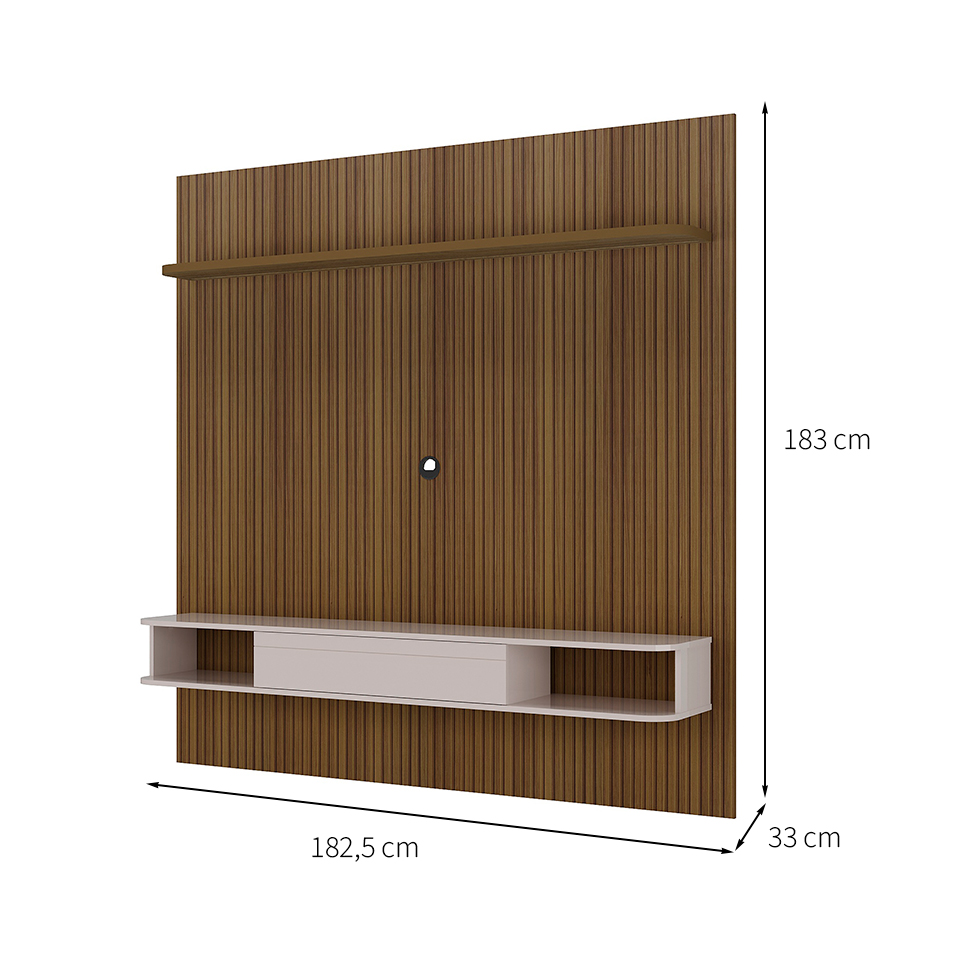 Painel para TV até 75 Polegadas Beluno com LED Pinho e Off White