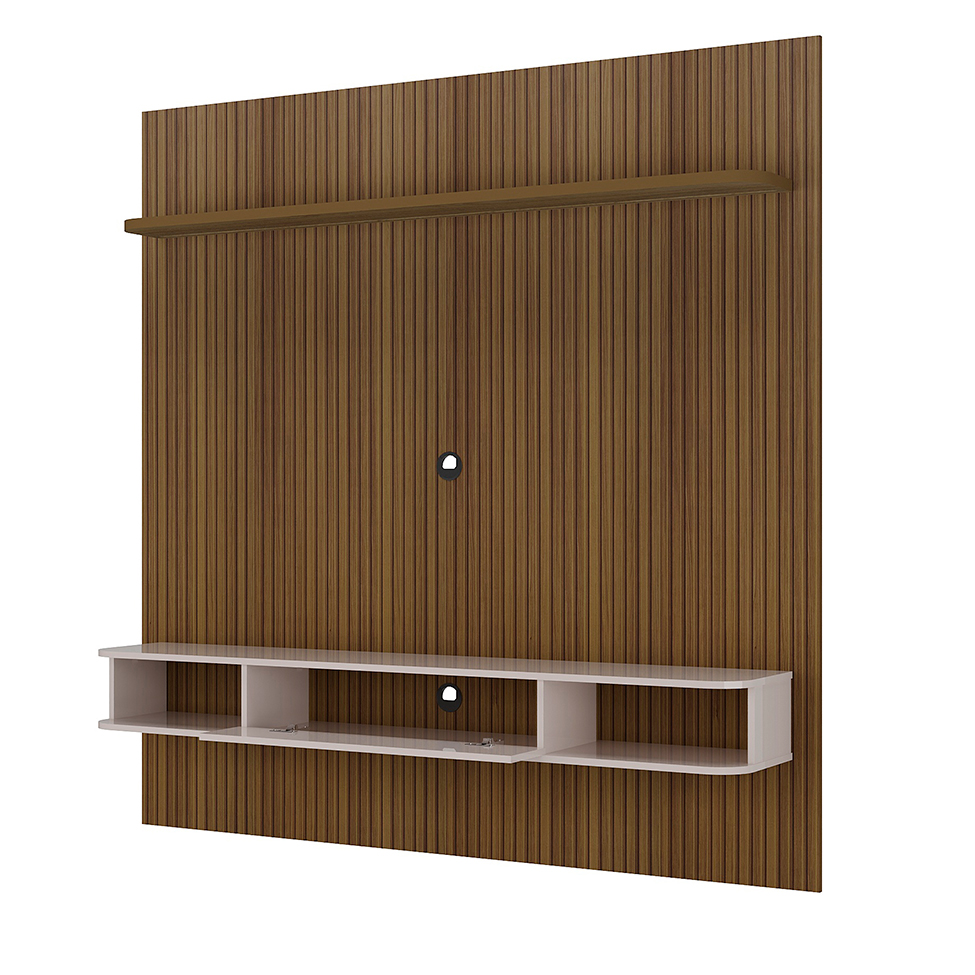 Painel para TV até 75 Polegadas Beluno com LED Pinho e Off White