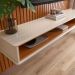 Painel para TV até 75 Polegadas Detroit Nature e Off White 250x230 cm