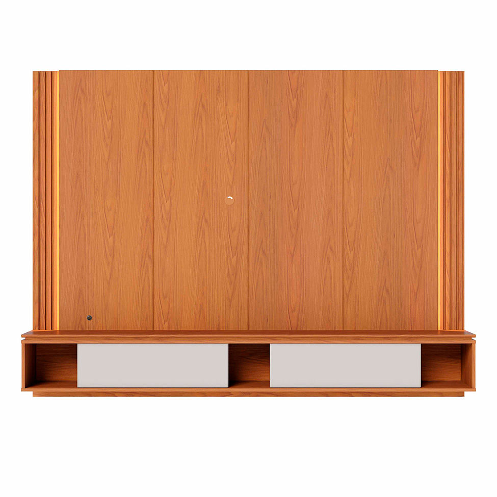 Painel para TV até 75 Polegadas Loa com LED 2 Portas Freijó e Off White
