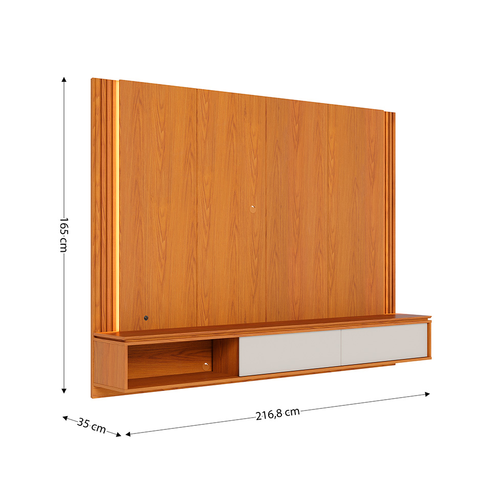 Painel para TV até 75 Polegadas Loa com LED 2 Portas Freijó e Off White