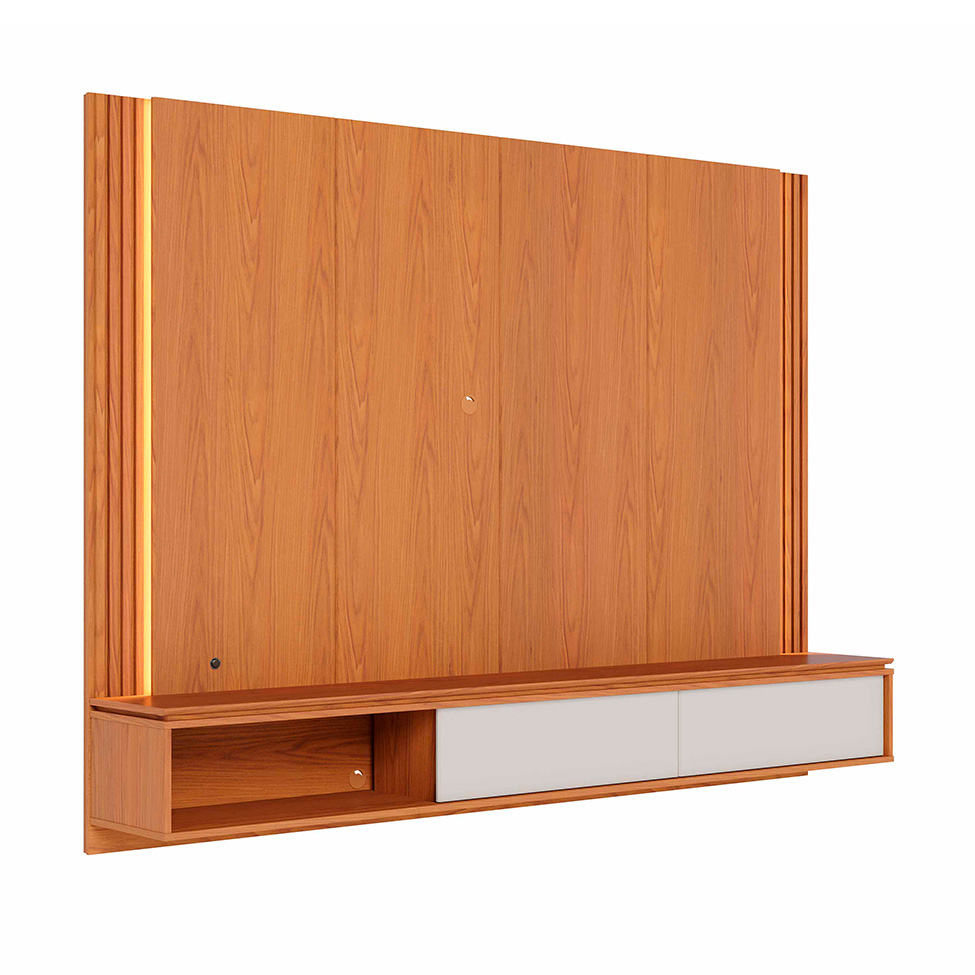 Painel para TV até 75 Polegadas Loa com LED 2 Portas Freijó e Off White