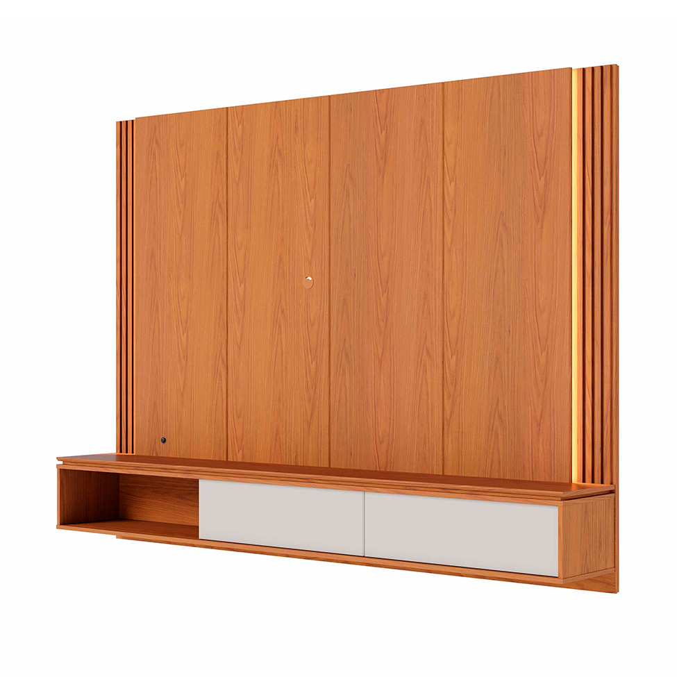 Painel para TV até 75 Polegadas Loa com LED 2 Portas Freijó e Off White