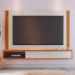 Painel para TV até 75 Polegadas Loa com LED 2 Portas Off White e Freijó