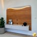 Painel para TV até 75 Polegadas Lumiere com LED 3 Gavetas Cinamomo e Off White