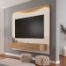 Painel para TV até 75 Polegadas Lumiere com LED 3 Gavetas Off White e Carvalho